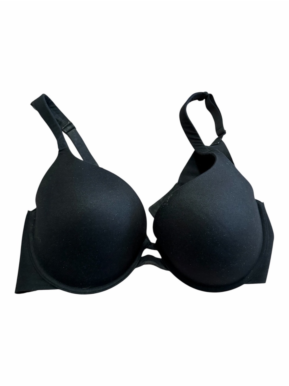 Auden Black Light Lift Plunge Push Up Bra Size 38D Thick Band Side Shaping